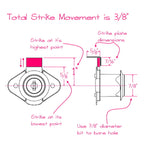 Keyed alike cabinet lock dimensions, 7/8 inch bore