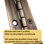 Oil rubbed bronze piano hinge detail