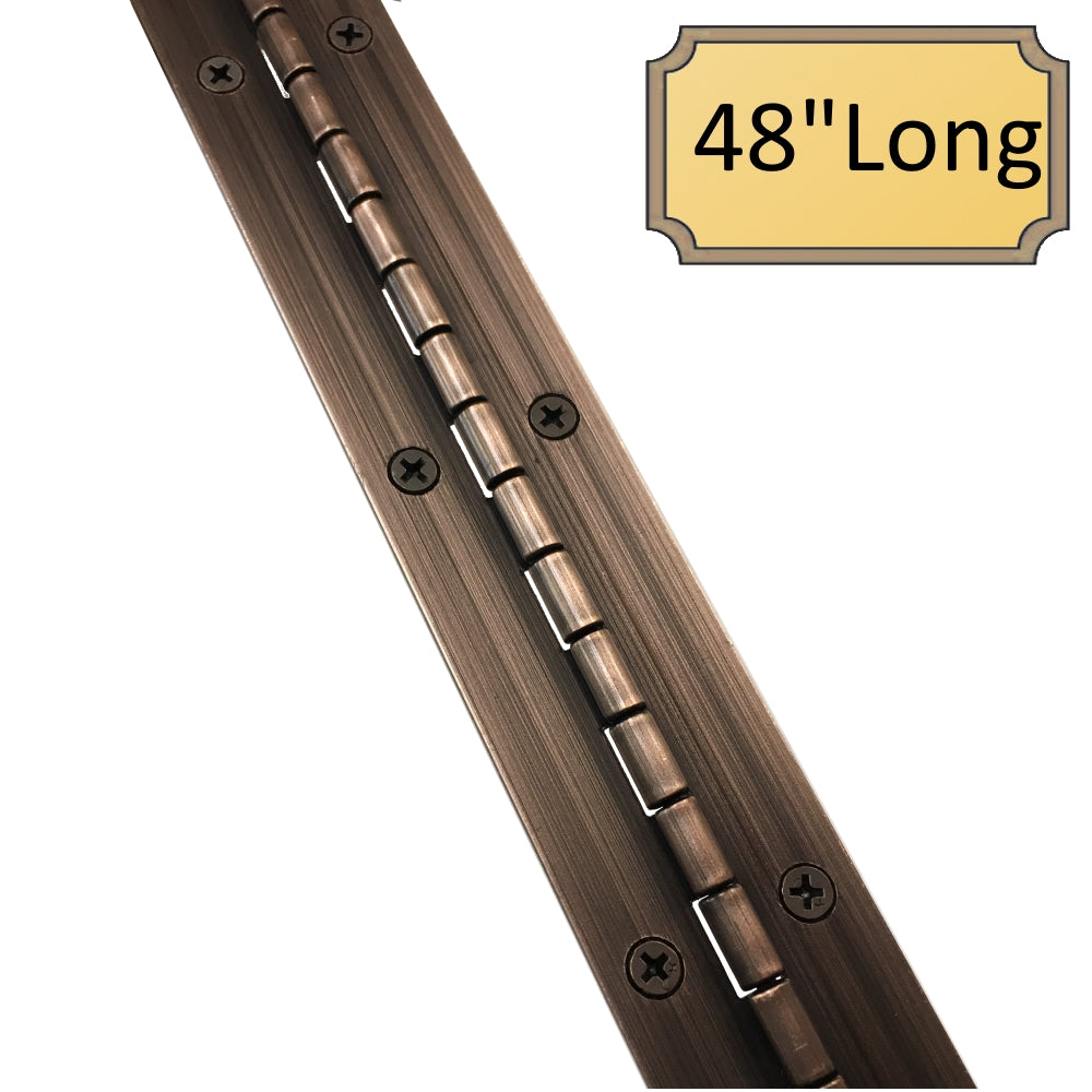 1-1/2 inch oil rubbed bronze piano hinge, 48 inch