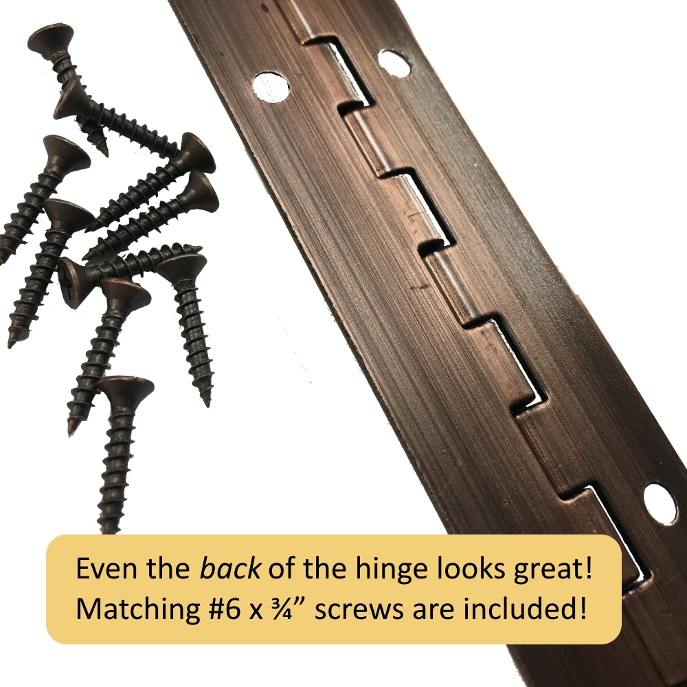 Back of oil rubbed bronze piano hinge