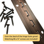 Back of oil rubbed bronze piano hinge