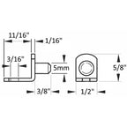 Polished Brass 5mm Bracket Shelf Support Pegs with Hole (25 Pack) - specifications