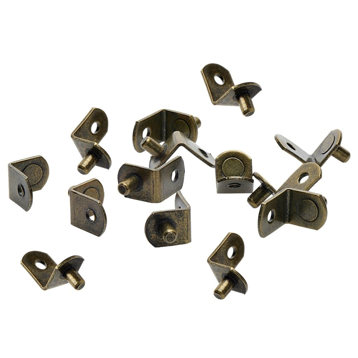 Antique Brass 5mm Bracket Shelf Support Pegs with Hole (25 Pack) - view 2