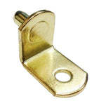 Polished Brass 5mm Bracket Shelf Support Pegs with Hole (25 Pack)