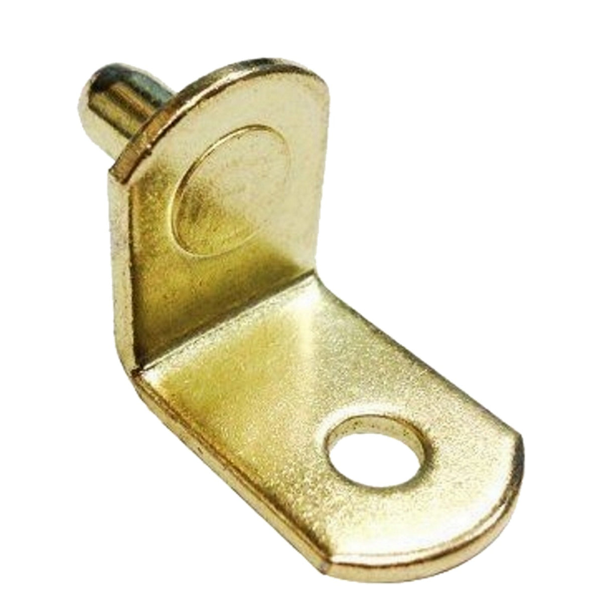 Polished Brass 5mm Bracket Shelf Support Pegs with Hole (25 Pack)