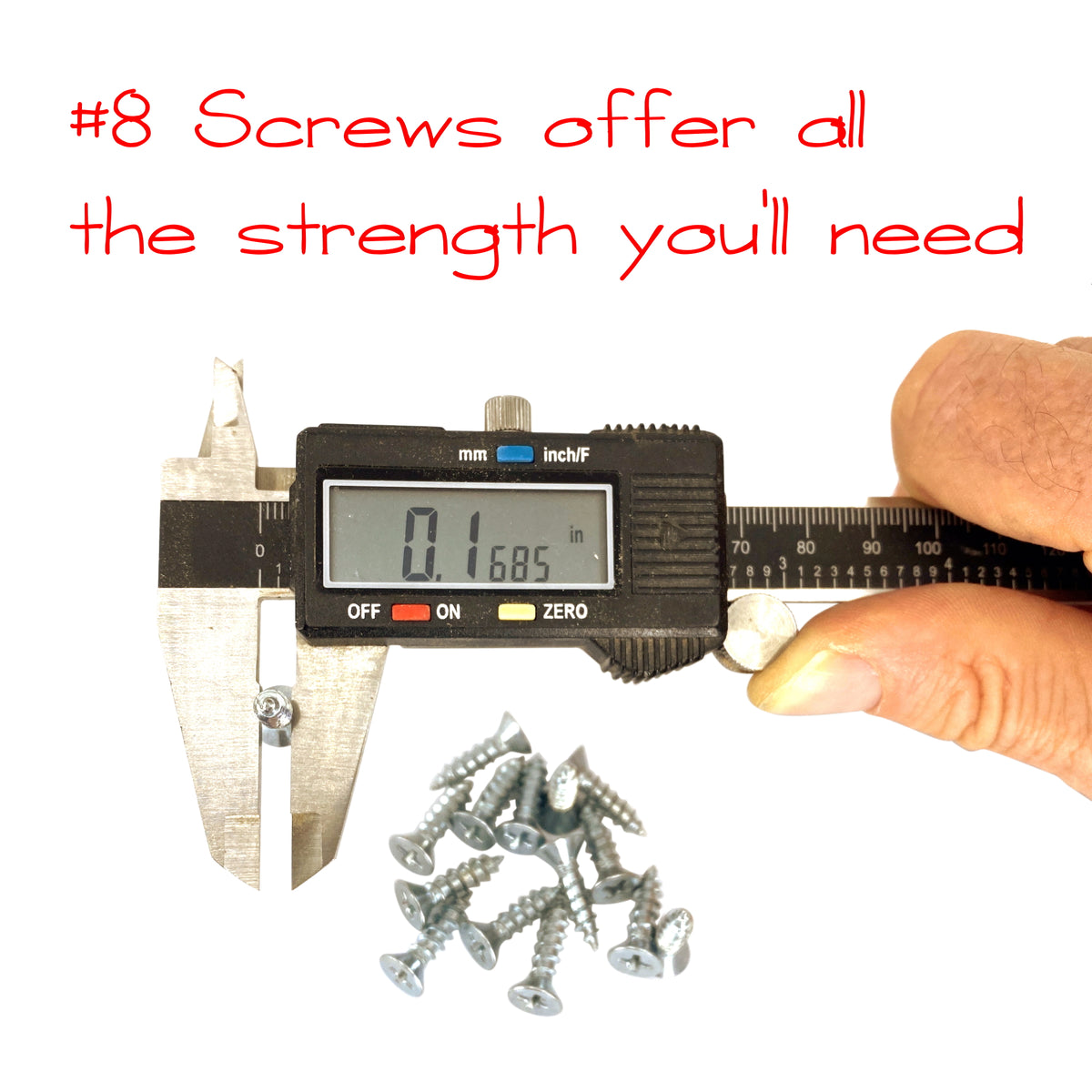Number 8 mounting screws included