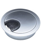 Matte Chrome 2-piece wire grommet with brush opening