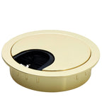 Polished Brass 2-piece wire grommet with brush opening