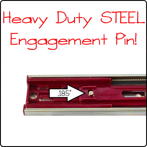Soft-close engagement pin comparison