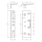 No-mortise bed bracket dimension drawing