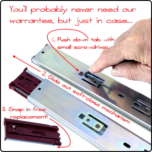 Removing the soft-close damper from the slide