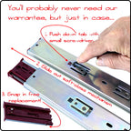 Removing the soft-close damper from the slide