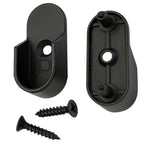 Black oval closet rod brackets with rear pins