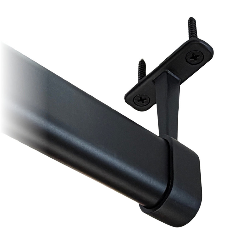Black oval closet rod Top Mount Bracket with rod