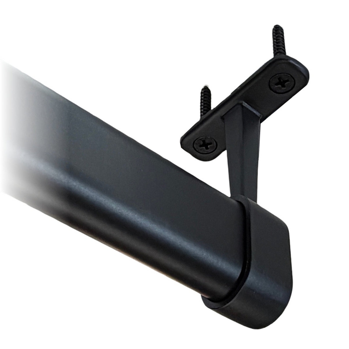 Black oval closet rod Top Mount Bracket with rod