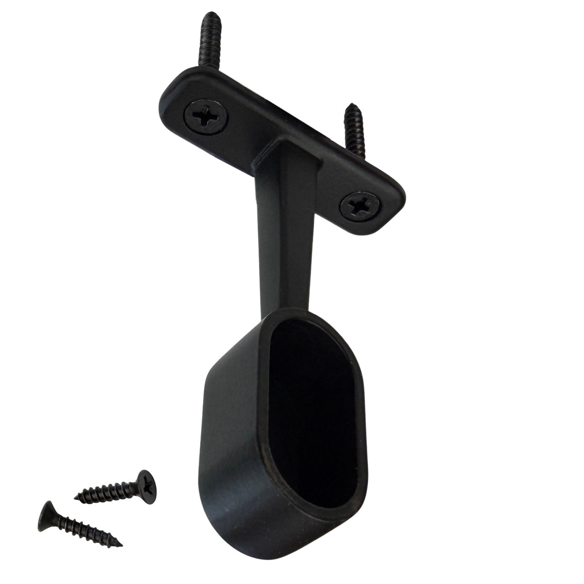 Black oval closet rod Top Mount Bracket