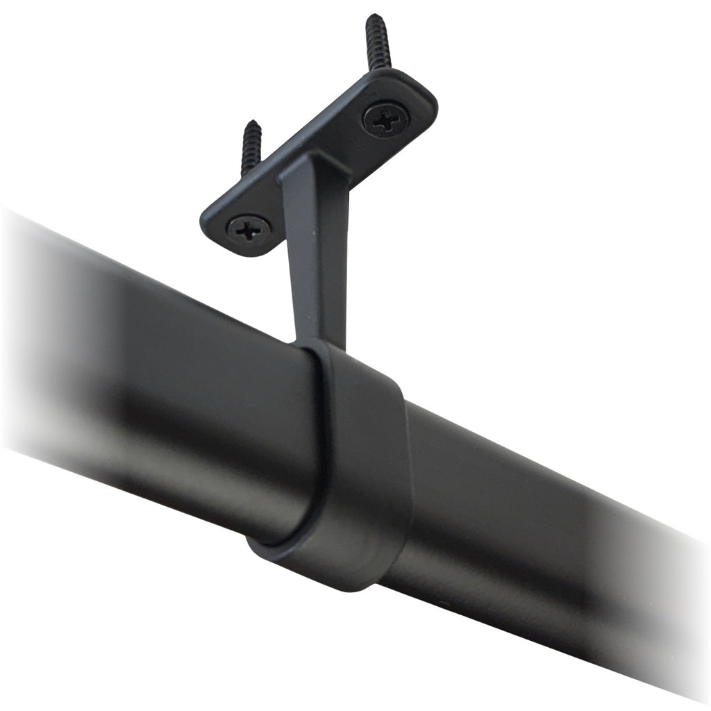 Black oval closet rod mid hanger in use