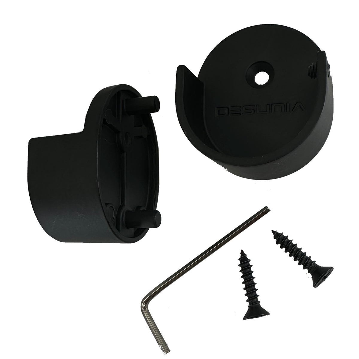 black closet rod wall brackets with rear pins