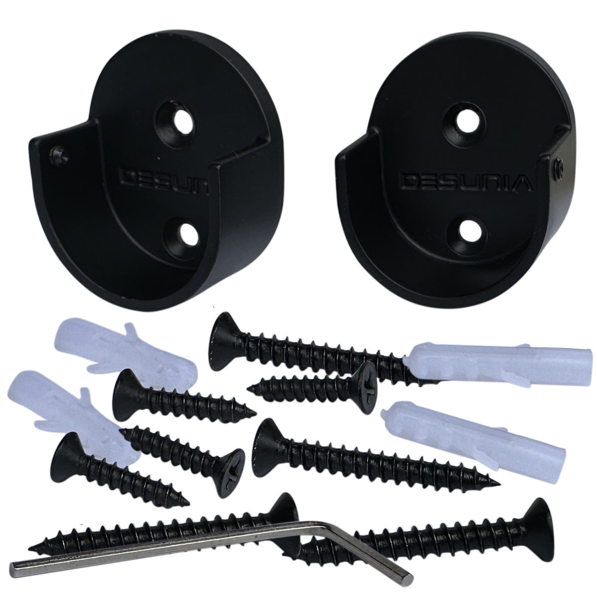 Black screw-on end bracket