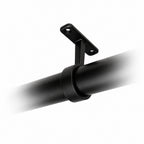 black round closet rod mid support hanger in use