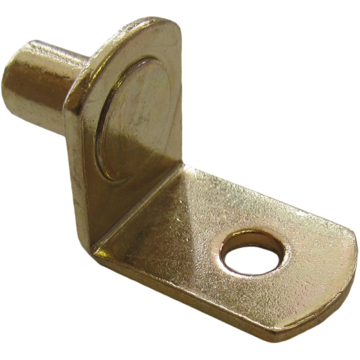 Polished Brass 1/4" Bracket Shelf Support Pegs with Hole (25 Pack)