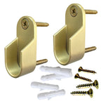 Satin brass oval closet rod brackets with screws and anchors included