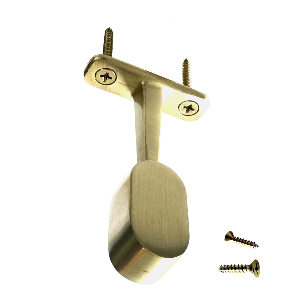 Satin brass oval closet rod Top Mount Bracket