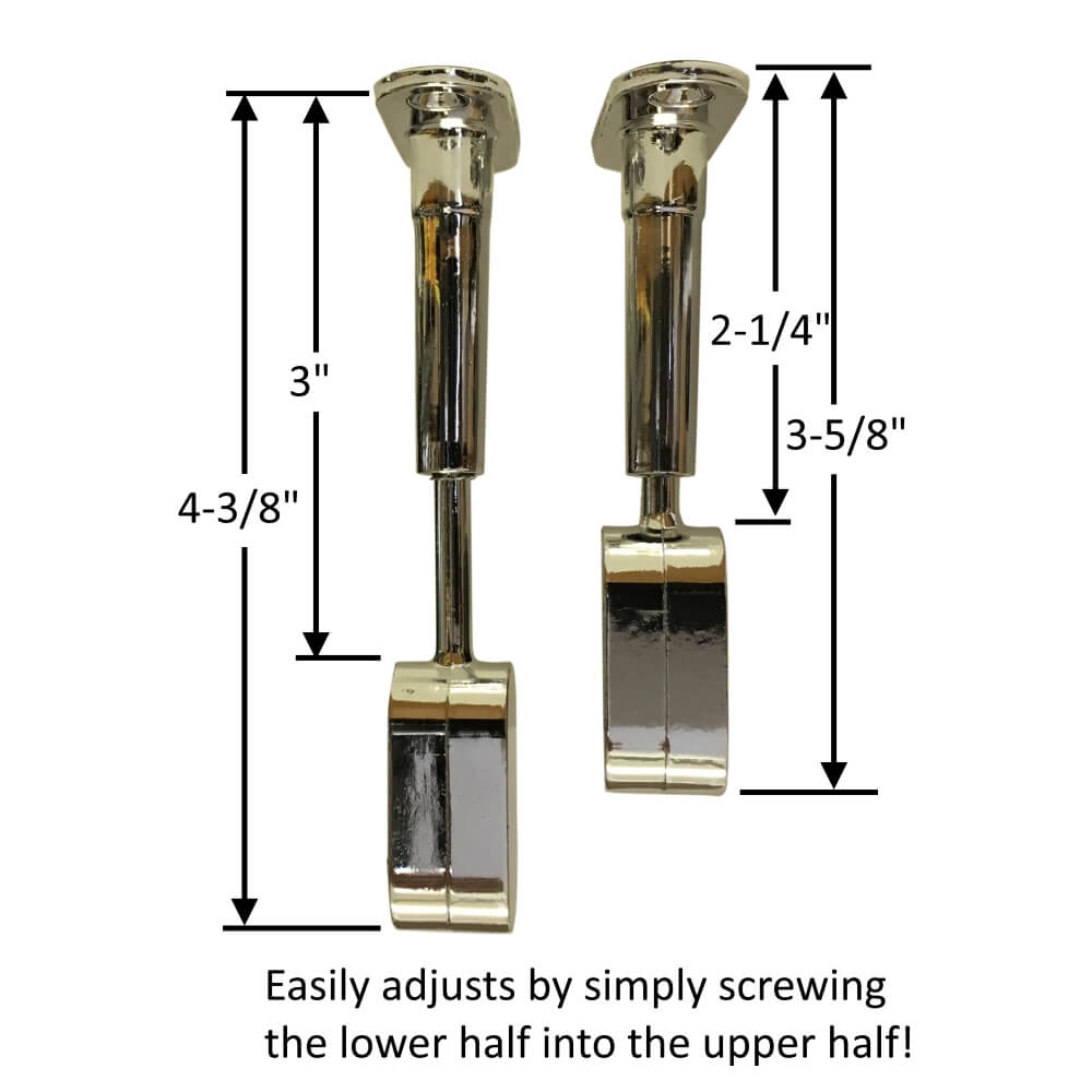 Adjustable oval rod support, height adjustment detail