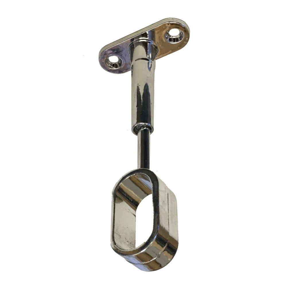 Polished chrome adjustable oval rod mid support