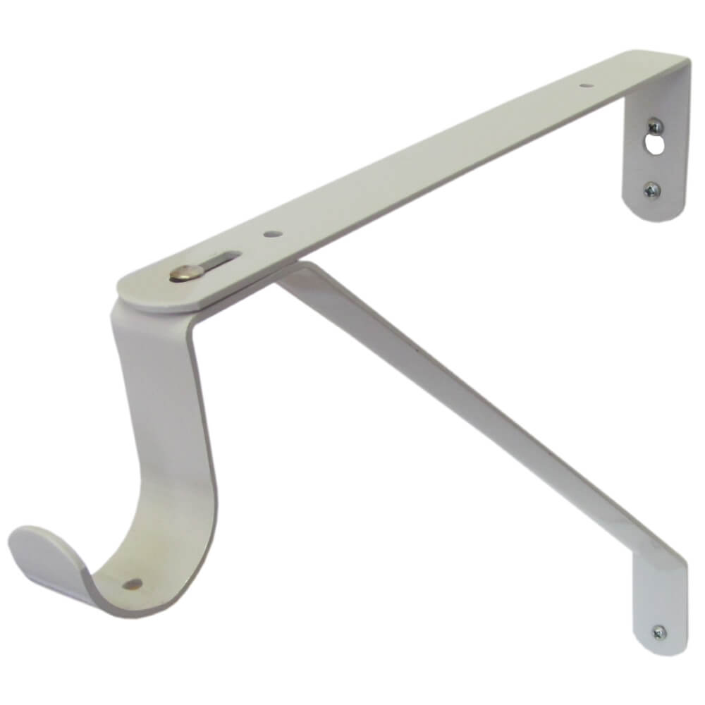white adjustable closet shelf and rod bracket for 32mm round rod