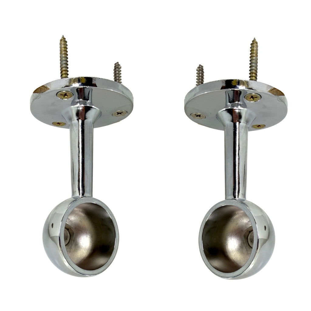 chrome top mount closet rod brackets
