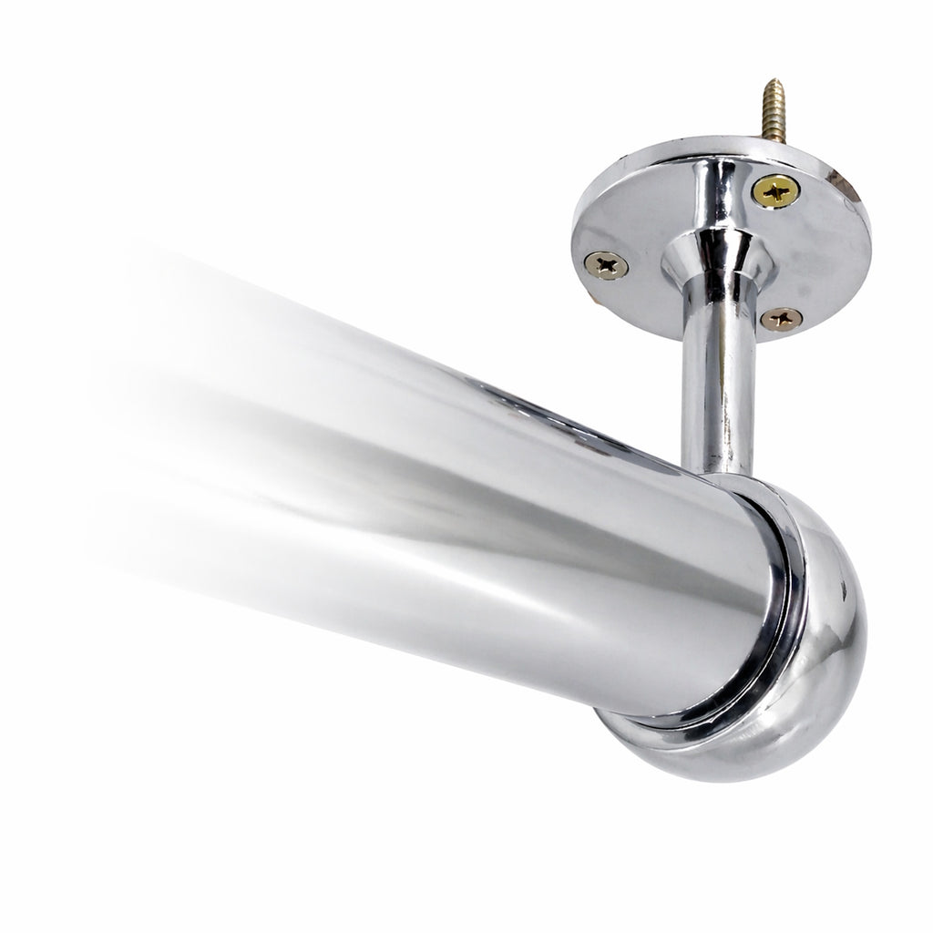 32mm diameter chrome closet rod top mount bracket in use