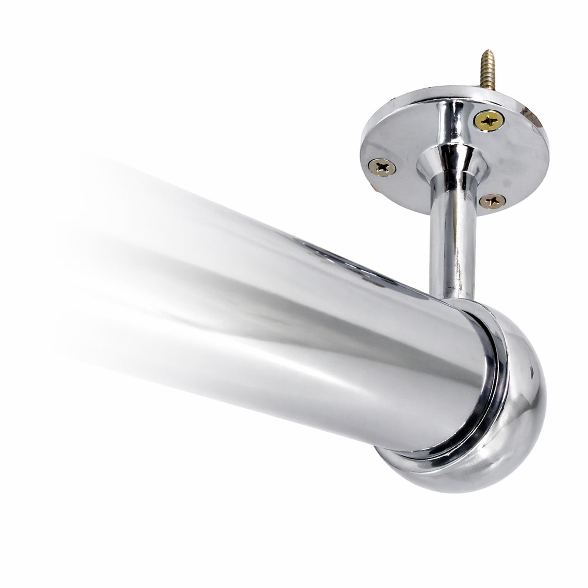 32mm diameter chrome closet rod top mount bracket in use