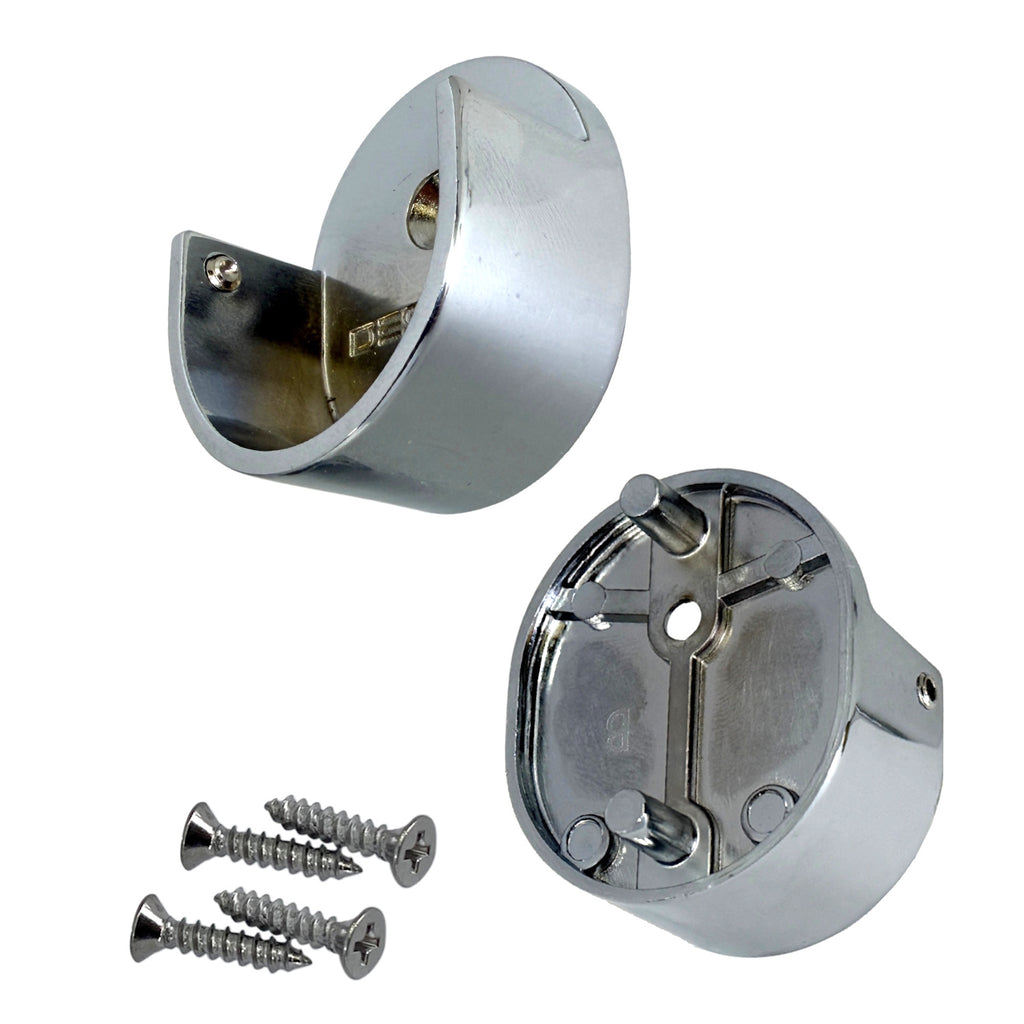 chrome closet rod wall brackets with rear pins