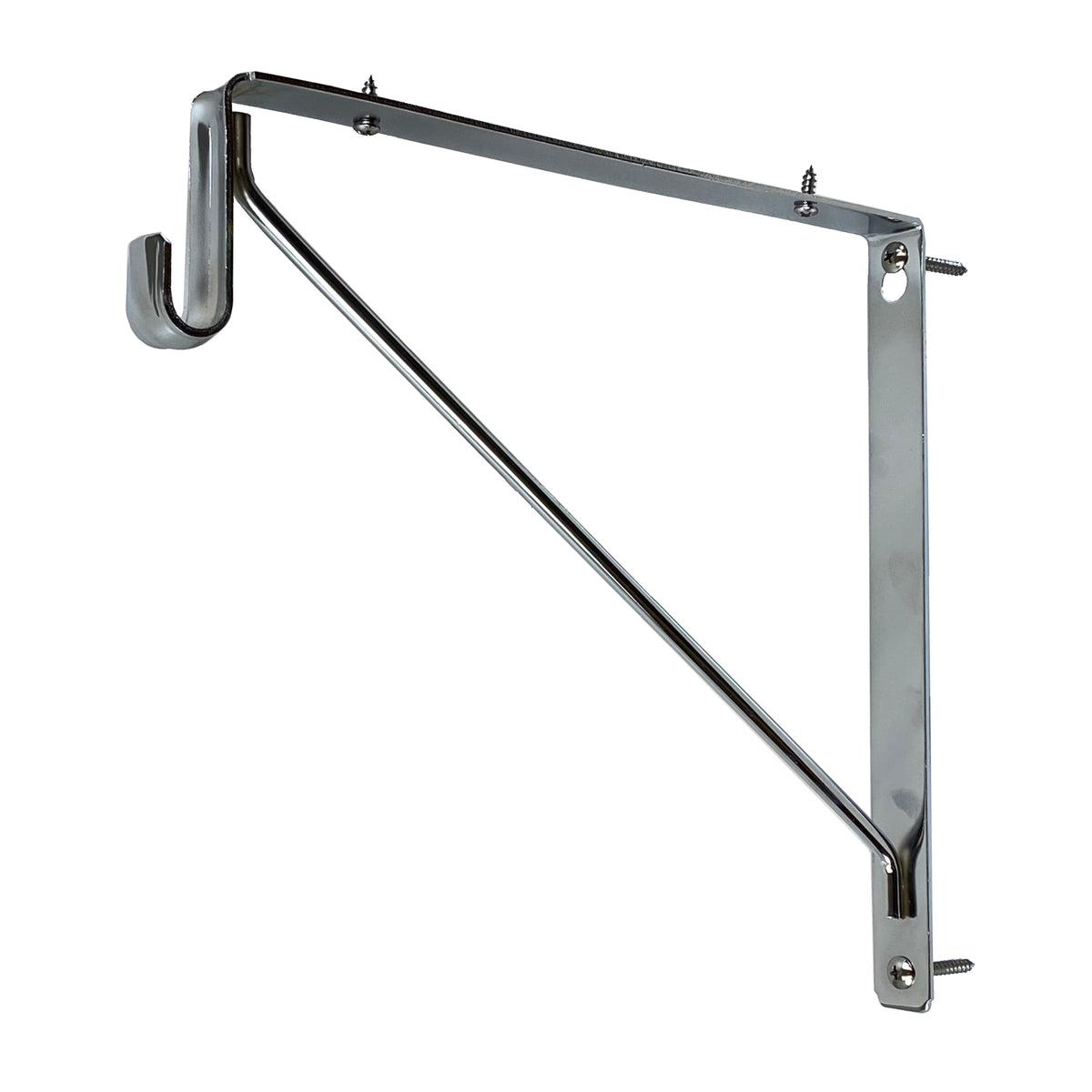 Chrome Fixed Closet Shelf & Rod Bracket
