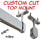 Custom cut chrome oval closet rod with Top Mount Brackets