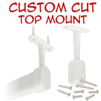 Custom cut gloss white oval closet rod with Top Mount Brackets