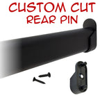 Custom cut black oval closet rod with rear pin brackets kit