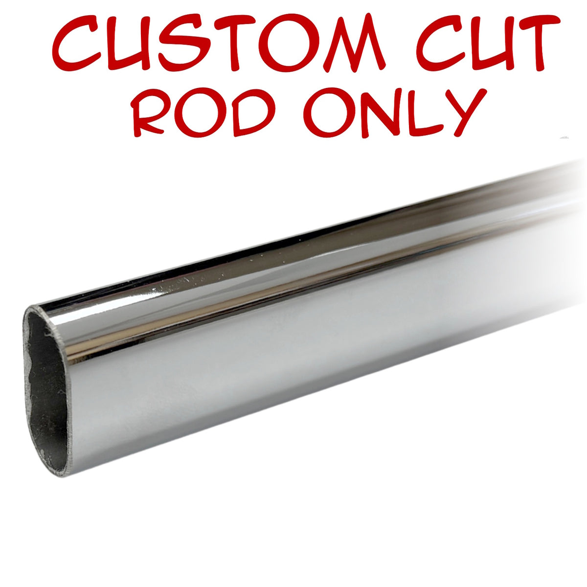 Chrome oval closet rod custom cut replacement