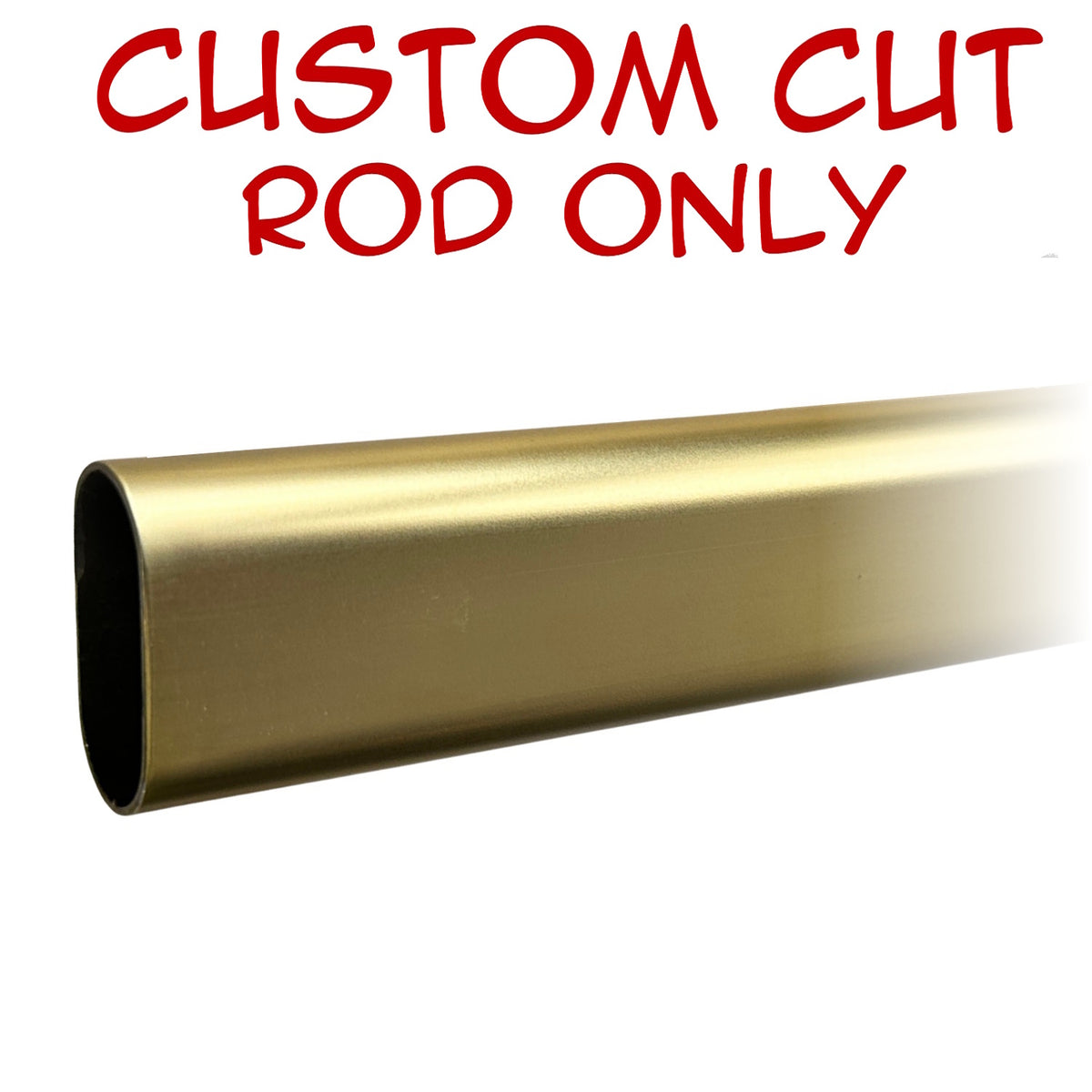 Satin brass oval closet rod custom cut replacement