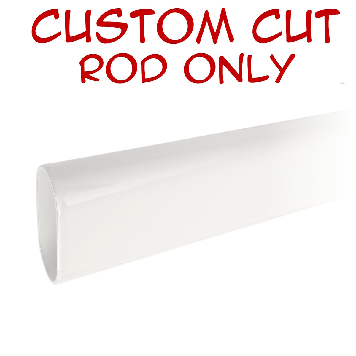 Gloss white oval closet rod custom cut replacement