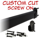 Custom cut black oval closet rod with screw-on brackets kit