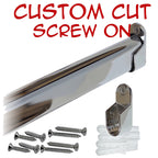 Custom cut chrome oval closet rod with screw-on brackets kit