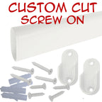 Gloss white oval closet rod brackets with screws and anchors included