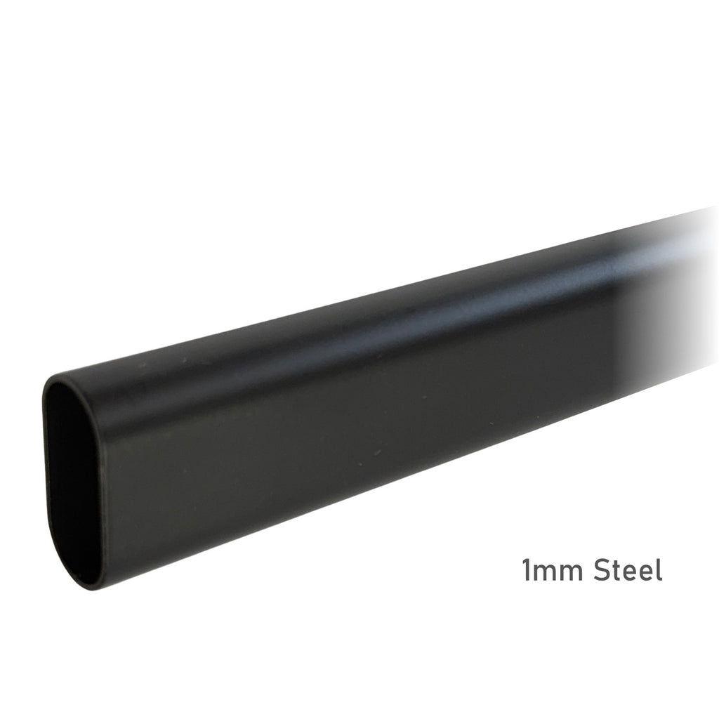 36 inch black oval closet rod