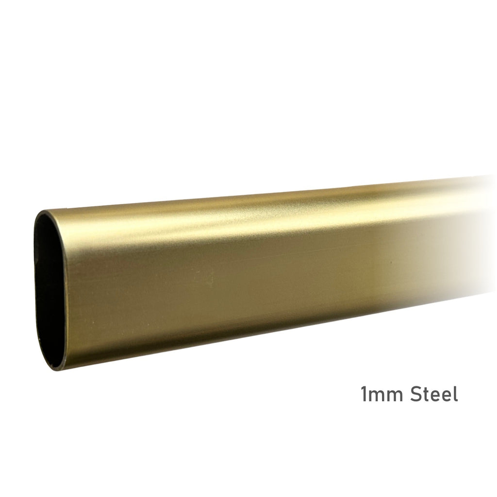 36 inch satin brass oval closet rod