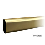 36 inch satin brass oval closet rod