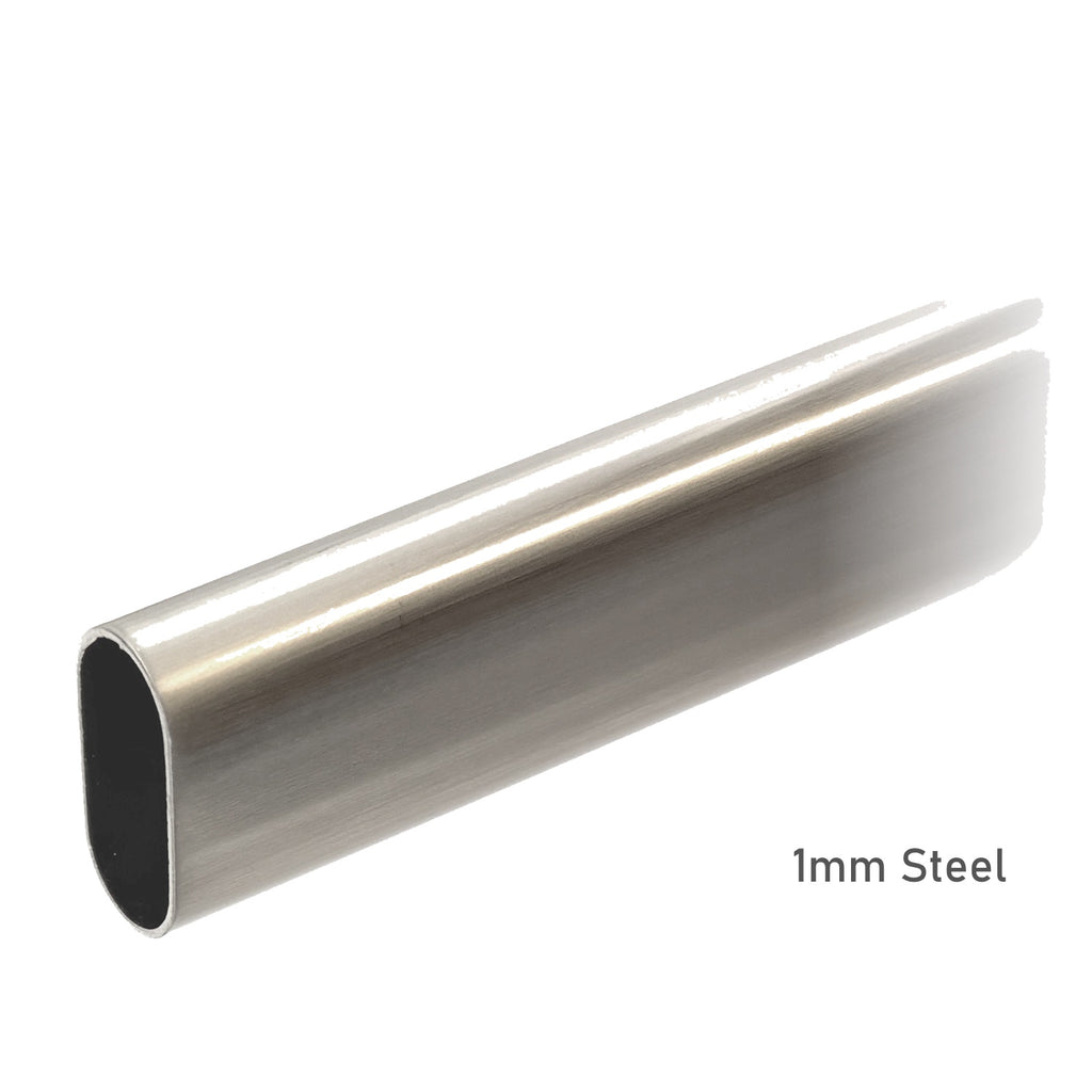 36 inch satin nickel oval closet rod