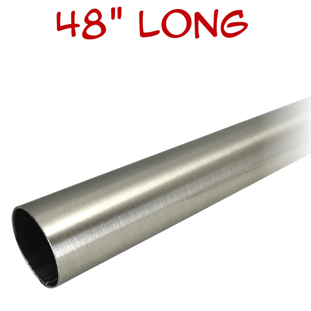 48" satin nickel round closet rod only 32mm diameter