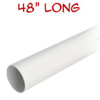 48" gloss white round closet rod only 32mm diameter